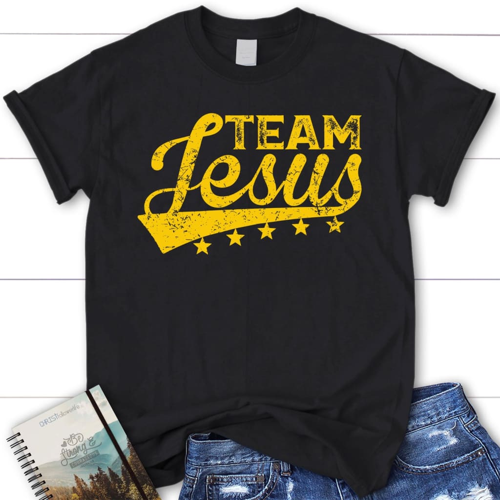 Team Jesus womens Christian t-shirt Black / S