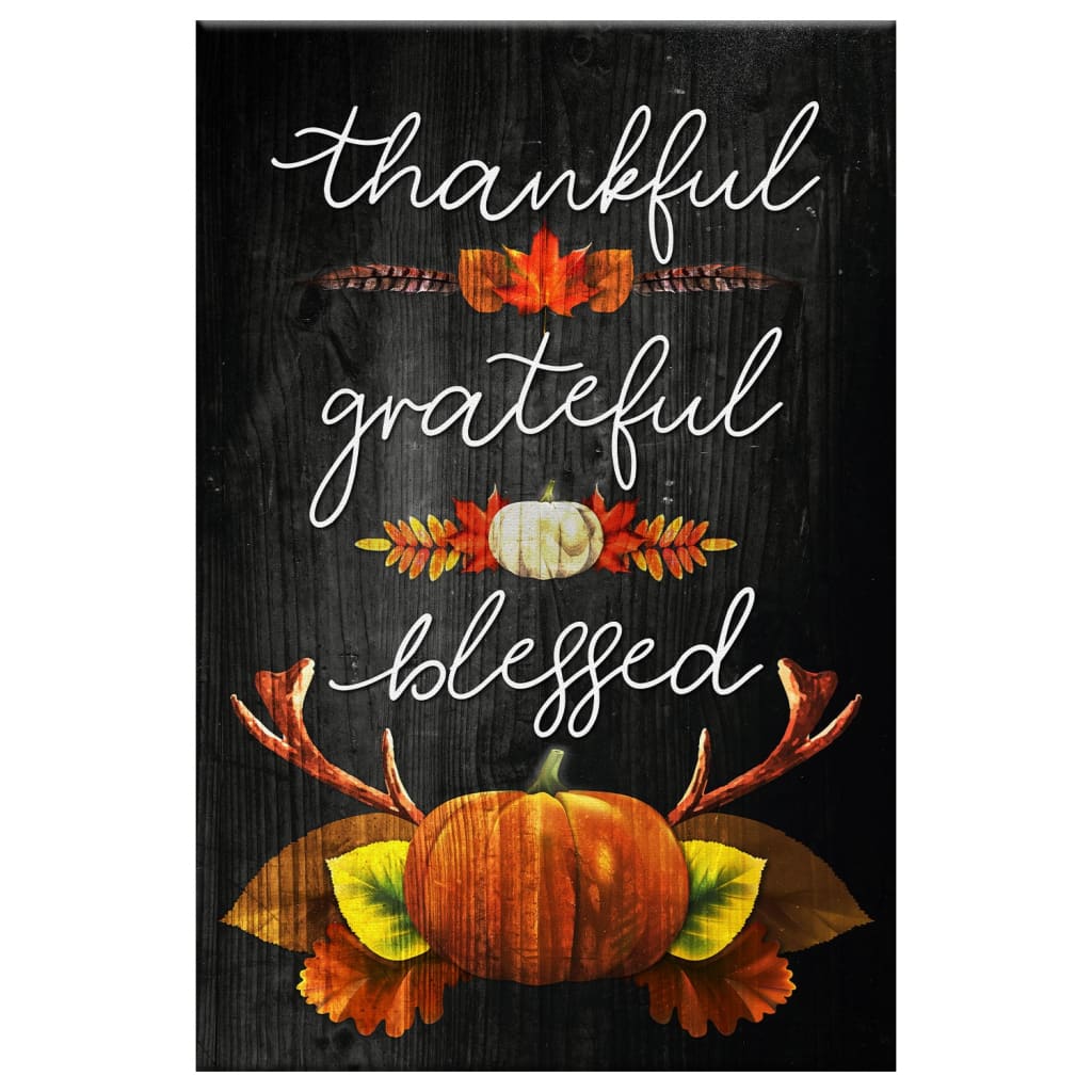 Thankful grateful blessed Christian Thanksgiving wall art canvas