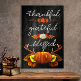 Thankful grateful blessed Christian Thanksgiving wall art canvas