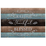 Thankful grateful blessed Christian wall art canvas print