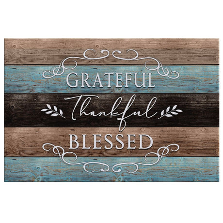 Thankful grateful blessed Christian wall art canvas print
