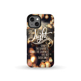 The light shines in darkness John 1:5 Bible verse phone case Christian gifts iPhone 13 Mini / Tough