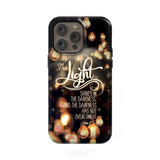 The light shines in darkness John 1:5 Bible verse phone case Christian gifts iPhone 14 Pro Max / Tough