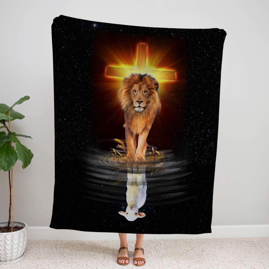 The Lion of Judah and the Lamb of God Christian blanket, Religious blankets