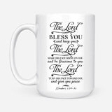 Christian mugs, The Lord bless you and keep you Numbers 6:24-26 NIV Bible Verse mug 15 oz