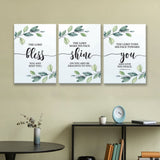 "The Lord Bless You and Keep You" 3-panel wall art, Numbers 6:24-26 Bible verse, inspirational Christian decor.