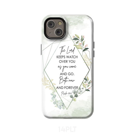 The Lord keeps watch over you as come and go phone case | Bible verse cases iPhone 14 Plus / Tough
