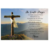 Inspirational canvas print with The Lord's Prayer, ideal Christian wall art for homes.