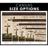 Christian decor with "The Old Rugged Cross" hymn, capturing the promise of exchanging the cross for a crown / canvas size options.