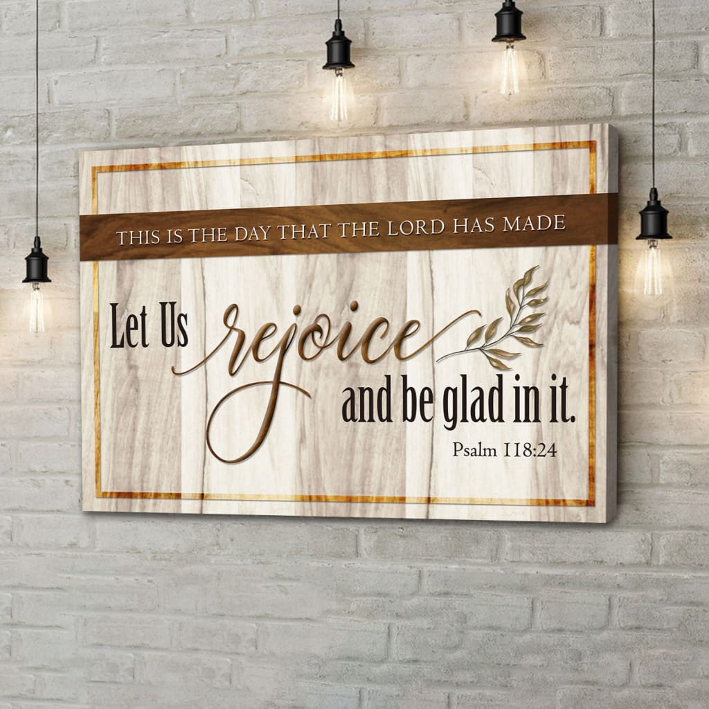 This is the day that the Lord has made wall art canvas | Bible verse wall art Brown / 12 x 8