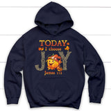 Today I choose Joy James 1:2 pumpkin Christian hoodie - Autumn Thanksgiving Gifts Navy / S