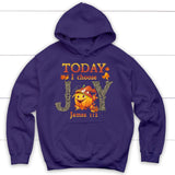 Today I choose Joy James 1:2 pumpkin Christian hoodie - Autumn Thanksgiving Gifts Purple / S