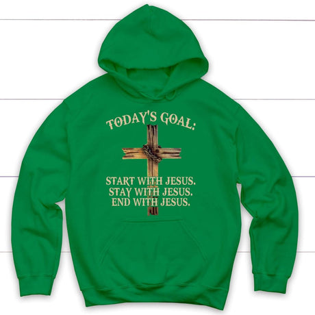 Today’s Goal Christian hoodie Irish Green / S