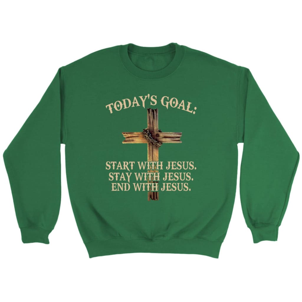 Today’s Goal Christian sweatshirt Irish Green / S