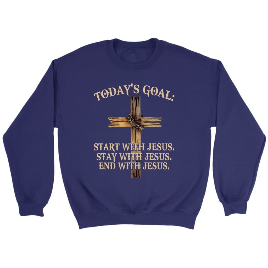 Today’s Goal Christian sweatshirt Purple / S