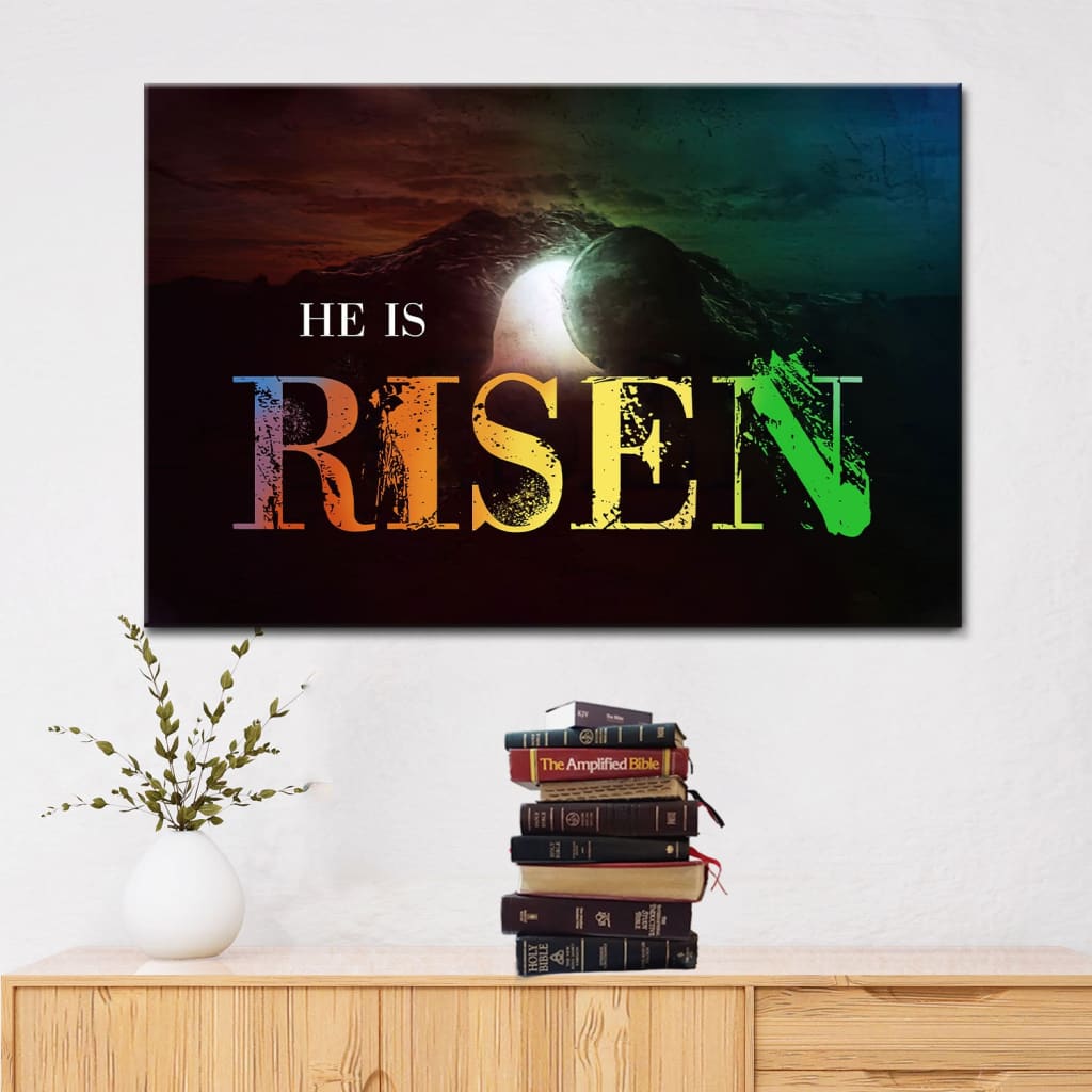 Tomb of Jesus He is risen wall art canvas Christian Easter gifts
