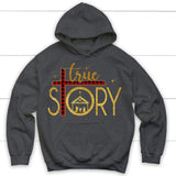 True story cross buffalo plaid Christmas hoodie - Christian Christmas gifts Dark Heather / S