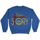True story cross buffalo plaid Christmas Christian sweatshirt - Christmas gifts Royal / S