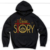 True story cross buffalo plaid Christmas hoodie - Christian Christmas gifts Black / S