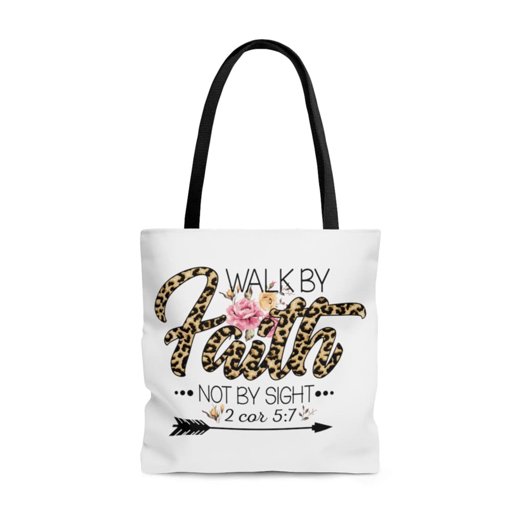 Walk by Faith not by sight leopard coffee mug Bible verse tote bag 13 x 13