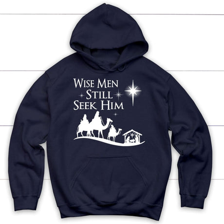 Wise men still seek Him Christmas hoodie Navy / S