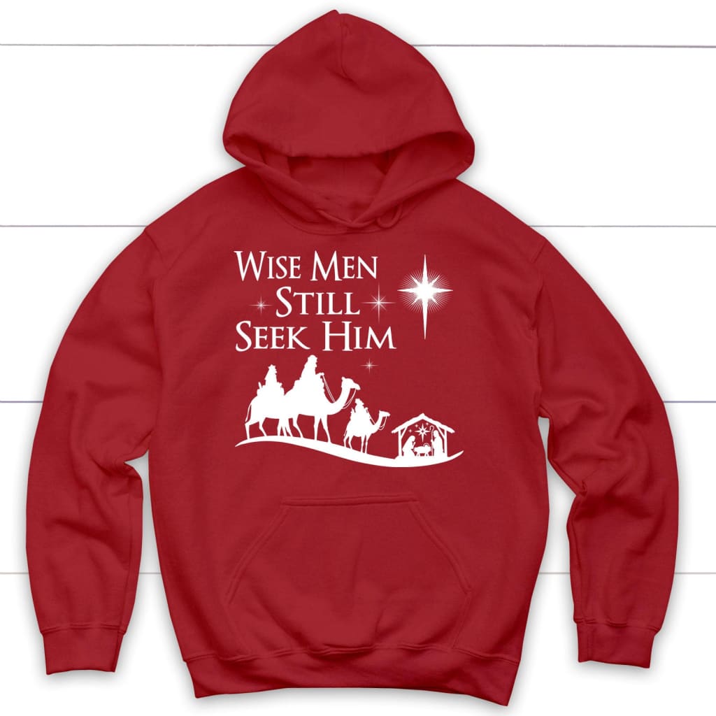 Wise men still seek Him Christmas hoodie Red / S