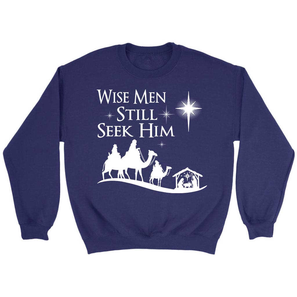 Wise men still seek Him Christmas sweatshirt Purple / S