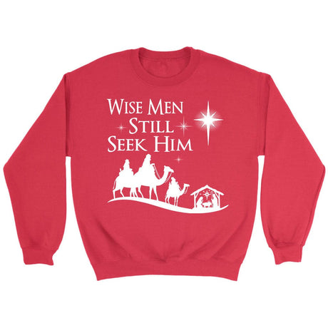 Wise men still seek Him Christmas sweatshirt Red / S