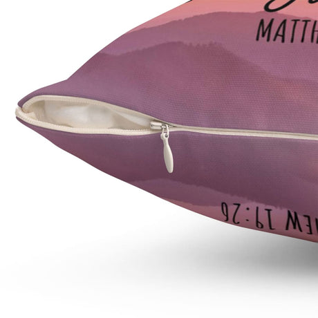 With god all things are possible Matthew 19:26 Bible verse pillow