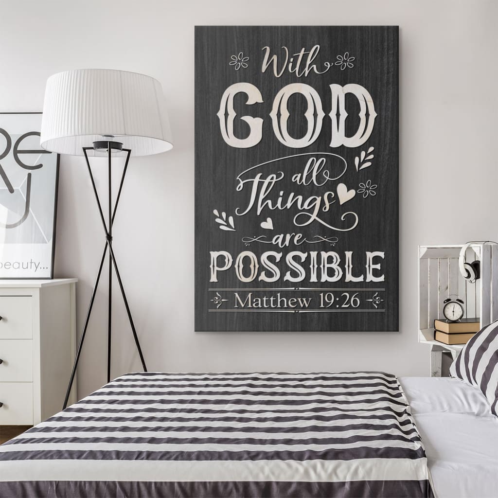 With God All Things Are Possible Matthew 19:26 Bible Verse Wall