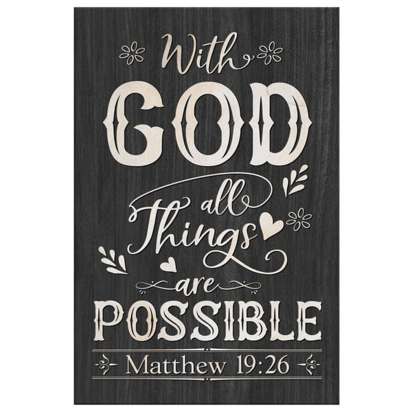 With God All Things Are Possible Matthew 19:26 Bible Verse Wall