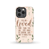 You are loved Romans 5:8 Bible verse phone case iPhone 14 Pro