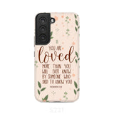 You are loved Romans 5:8 Bible verse phone case