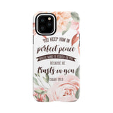 You keep Him in perfect peace Isaiah 26:3 Bible verse phone case iPhone 12 Mini
